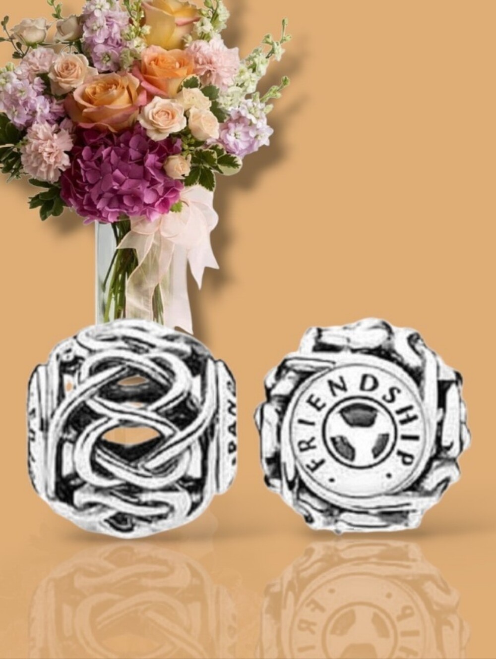 PANDORA Essence Collection FRIENDSHIP Sterling Silver Charm Retired
